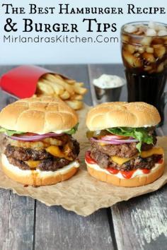 This is the best hamburger recipe for juicy, tender burgers everybody loves.  My 9 easy hamburger making and grilling tips will have you making the perfect hamburgers all year.  Check out my easy tip for making the perfect patty without tools.  You can change this recipe up for pineapple / teriyaki burgers in a flash and they are SO good.