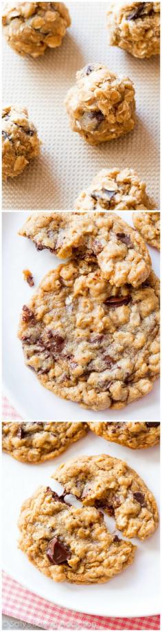 Soft, chewy, and irresistible Dark Chocolate Chunk Oatmeal Cookies on sallysbakingaddiction.com. These are a new favorite!