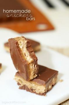 Homemade snickers candy bars