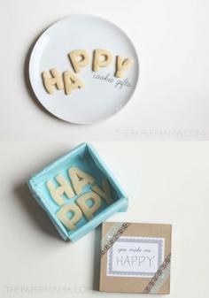 These HAPPY cookies are the perfect gift for really anything. They are sure to put a smile on someone's face. And you don't have to spell "HAPPY" cookies like me. Get creative and have fun!