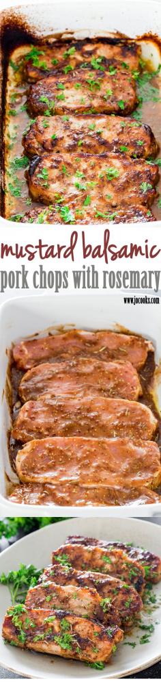 Mustard Balsamic Pork Chops with Rosemary Recipe