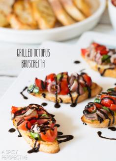 Grilled Octopus Bruschetta #italian #bruschetta #foodie