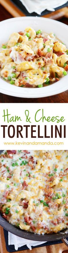 A whole meal in one pan! This Ham & Cheese Tortellini is creamy, cheesy, deliciousness in every bite! Make it in 15 minutes and everything cooks in one pan, so you only have one dish to wash. The perfect quick and easy weeknight dinner that everyone will love!!