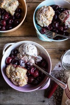 
                    
                        Cherry Cobbler with Honey Butter Vanilla Bean Biscuits
                    
                