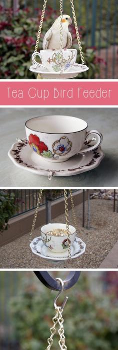 Super quick and easy way to transform your backyard or porch! Bird feeders come in all shapes and sizes, but this tea cup bird feeder is so cute and unique! Best part is that it's also easy to make. Grab the how to instructions for this simple DIY project here: www.ehow.com/...