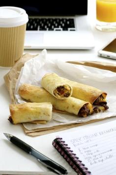 
                    
                        Spicy Italian Breakfast Roll Ups (Mini Oven Baked Taquitos) - freezable and microwavable, these are great for breakfast on the go. No mess, no crumbs!
                    
                