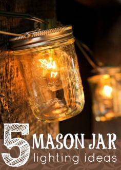 5 Ways to Turn Your Mason Jars Into Lights | Tipsaholic.com #upcycle #masonjar #lighting #diy