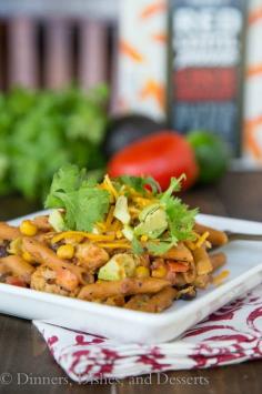 Southwestern Chicken Pasta – A creamy southwestern style pasta with black beans, corn, chicken and tons of flavor. All made with a gluten-free pasta (trust me, you would never know).