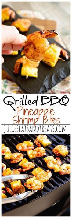 
                    
                        Grilled BBQ Pineapple Shrimp Bites ~ Delicious, Grilled Pineapple and Shrimp Bites Seasoned with BBQ Seasoning and Sauce then Grilled to Perfection!
                    
                