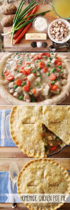 Homemade chicken pot pie. Use a packaged pie crust - or one you've made ahead. No creepy canned soups or gravy packets.