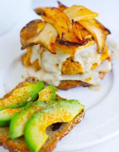 Mushroom melt veggie burger! #Recipe #Food #Dinner