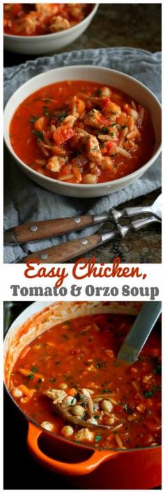 
                    
                        Easy Chicken, Tomato & Orzo Soup...Healthy comfort food! 241 calories and 6 Weight Watchers PP | cookincanuck.com #recipe #dinner
                    
                