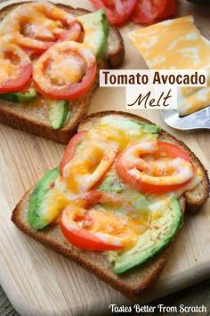 #16. Tomato Avocado Melt (easy and yummy!) -- 30 Super Fun Breakfast Ideas Worth Waking Up For