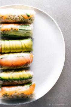 salmon avocado summer rolls recipe - www.iamafoodblog.com