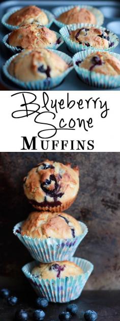 Blueberry Scone Muffins- Erren's Kitchen - This recipe is so tender and delicious, you’ll be collecting the crumbs to make sure not a morsel is wasted!