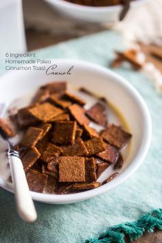 6 Ingredient Paleo Cinnamon Toast Crunch - It tastes EXACTLY like the boxed kind but is gluten/grain/refined sugar free & easy to make!