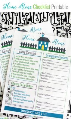 
                    
                        Free Home Alone Printable | Designed by UrbanBlissLife for TodaysCreativeLif... | This printable puts both you and your children at ease for staying home alone.
                    
                