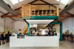 
                    
                        Timber Slatted Mezzanine as Highlight for Code Black Cafe in Melbourne - www.interiordesig...
                    
                