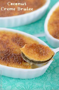 
                    
                        This coconut creme brulee is so rich and decadent; it's a must-make. With a velvety smooth custard and crunchy sugar topping, it is great as a party dessert.
                    
                