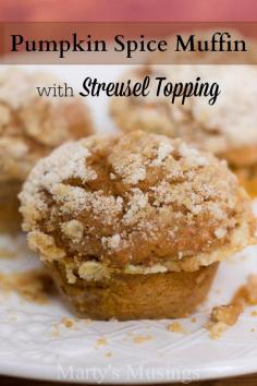 These easy pumpkin muffins begin with a boxed spice cake mix and end with a delicious streusel topping. Must have breakfast or snack for fall!