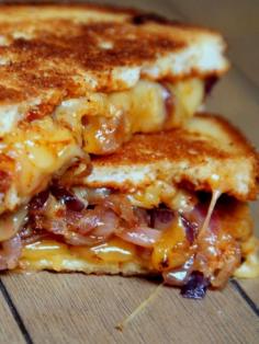 Comfort food: Sweet & Spicy Caramelized Onion BBQ Grilled Cheese