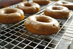 baked pumpkin donuts with maple glaze