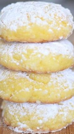 Lemon Gooey Butter Cookies Great for summer dessert or snack!  Tart and Sweet all in one bite!