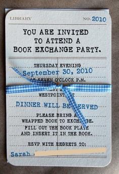 Book exchange party- Such a fabulous idea for my book club! LOVE IT! #book #party
