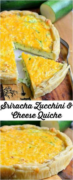 Sriracha Zucchini and Cheese Quiche || from willcookforsmiles.com