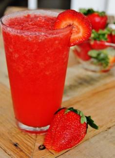 Summer Drink Ingredients:  2 cups frozen strawberries  1 cup water flavored with Crystal Light Strawberry Lemonade     Directions:  Blend together until smooth.  Drink.