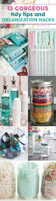 13 Gorgeous Tidy Tips and Organization Hacks that I can't believe I didn't think of but fit my style perfectly! organizing ideas organizing tips #organized