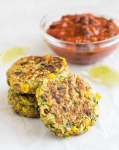 
                    
                        Zucchini Corn Fritters with Black Bean Salsa + 6 Healthy Zucchini Recipes #glutenfree
                    
                