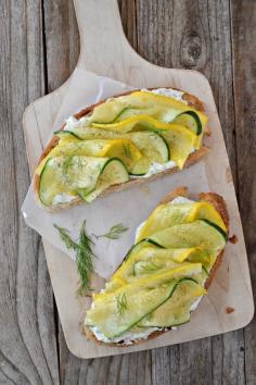 Summer Squash Goat Cheese Bruschetta