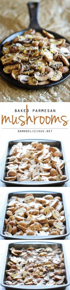 Baked Parmesan Mushrooms Recipe | Vegetable Side Dish | Vegetarian