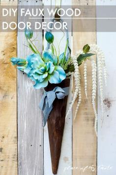 DIY FAUX WOOD DOOR DECOR - Place of my Taste