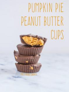These homemade Pumpkin Pie Peanut Butter Cups are better than Reese's and have a fun fall flavor twist!