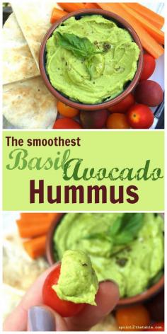 Basil Avocado Hummus [Recipe] -  @sprint2thetable