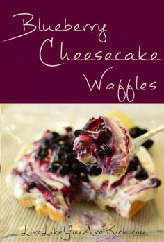 These really are the best #waffles I've ever tasted. I've been making these over 20 years (my grandma taught me when I was a little girl) and I get lots of compliments everytime. Perfect for #Breakfast or Dessert. Blueberry cheesecake waffles