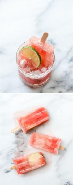 
                    
                        Watermelon Margarita Popsicles - super refreshing for summer! I howsweeteats.com
                    
                