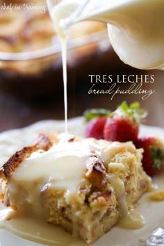 Tres Leches Bread Pudding recipe. The Vanilla Cream Sauce is out of this world!