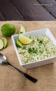 
                    
                        Eat more veggies with this easy cilantro lime cauliflower rice! Tastes like the rice at Chipotle! This simple side dish is ready in minutes and super tasty! Vegan, gluten free, low fat, paleo. low carb! | www.pancakewarrio...
                    
                
