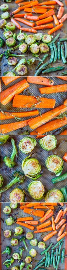 I love roasted veggies! YUM! Lemon Rosemary Coconut Oil Roasted Vegetables (vegan, GF) - Trying to eat more veggies as a New Year's resolution? Try this flavorful, satisfying & easy recipe made with healthy coconut oil!
