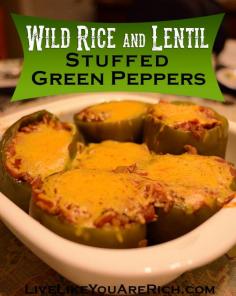 Beef, Wild Rice, and Lentil Stuffed Green Peppers. This recipe is the perfect combination flavors, texture, and layers which make the best stuffed green peppers I have ever tasted!  And great as a dip too!