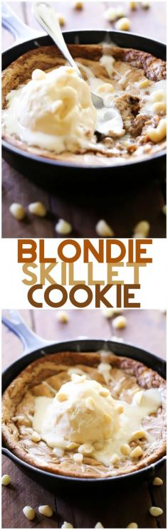 
                    
                        This Blondie Skillet Cookie is a DELICIOUS Melt-in-your-mouth recipe! The Cream Cheese Drizzle is the perfect finishing touch!
                    
                