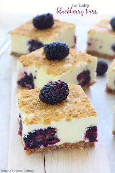 No Bake Blackberry Cheesecake Bars