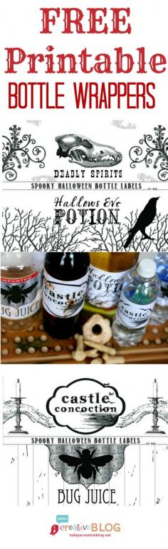Printable Halloween Bottle Labels - Todays Creative Blog