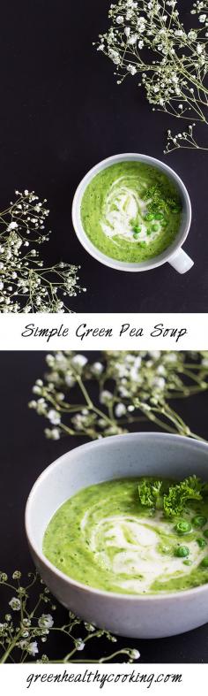 
                    
                        This Simple Green Pea Soup recipe is not only extremely simple but also gorgeous looking and the perfect soup for cooking beginners.
                    
                