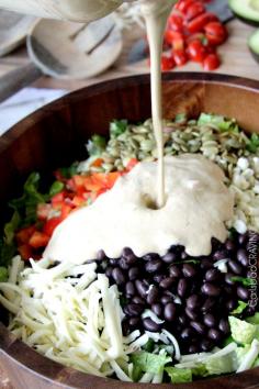 Southwest Salad with Creamy Avocado Salsa Dressing