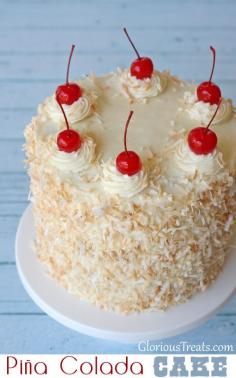 Pina Colada Cake recipe -- must try the coconut cream cheese frosting!