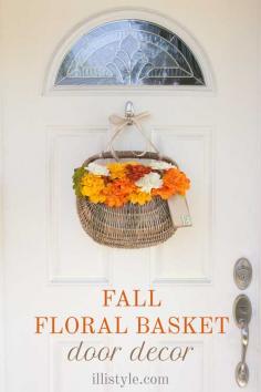 Fall Floral Basket Door Decoration